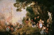 Jean-Antoine Watteau Pilgrimage to Cythera (mk08) china oil painting reproduction